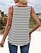 ZESICA Women's Summer Casual Striped Tank Top Sleeveless Scoop Neck Loose Fit Color Block Tops 2025 Fashion Clothes,Black,Large