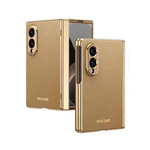�yLHNUNP�zSamsung Galaxy Z Fold 8 �P�[�X�i�q���W�ی�@�\���t�����g�X�N���[���v���e�N�^�[�t���j�A�V���v���ŃX�����ȓd�C���b�L�t���[���̃��U�[���t���{�f�B�ی�E�ϗ����J�o�[, Gold