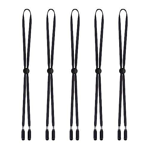 Sucrain 5 Pieces Adjustable Hat Strap Clips Hat Chin Cord for Golfing, Fishing, Boating