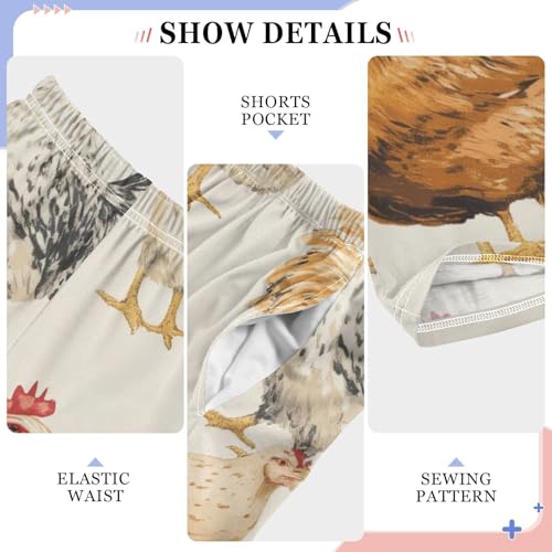 ZZXXB Cartoon Chicken Boys Long Pants Soft Trousers Elastic Waist Kids Lounge Bottoms with Pockets S-XL4