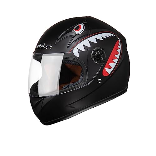HGRYNDRO Casco Integral de Moto para niños, con Visera Adecuado para Niños De 2 A 10 Años Casco de Moto para Niños Casco de Moto Corte y Ergonómico para Invierno(G)