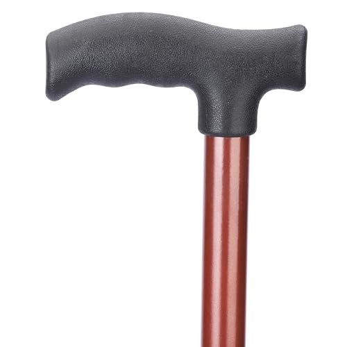 Image of Black Edition Premium Walking Stick with Adjustible Height, Sturdy Steel Body for Men /Women, Patients, Old People (Copper RubberBase)