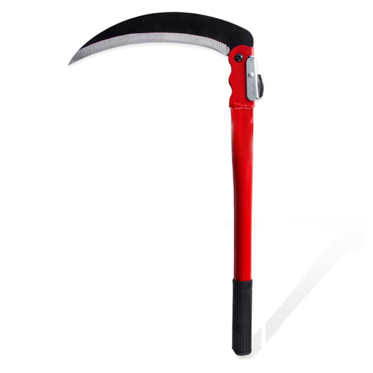 Faltbare Sichel, Mehrzweck-Gartenarbeit, Unkrautsense, tragbare Sicherheitssichel (390 mm lang, 230 mm Klinge)