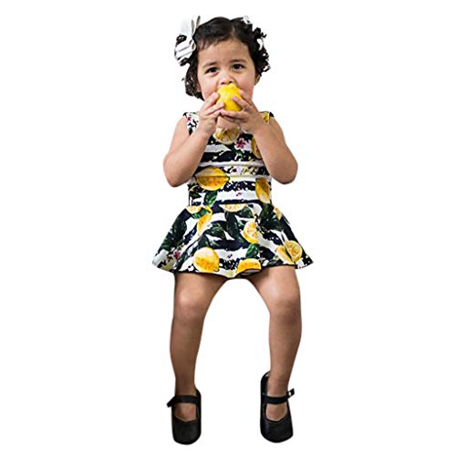 Julhold Sommer Kleinkind Baby Mädchen Mode Freizeit Sleeveless Striped Lemon Print Strampler Kleidung 2019New 0-6 Jahre