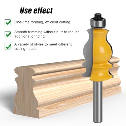 Set of 3 Milling Cutter for Router, 8 mm Shank, Router Bit 8 mm Shank, Router Accessories, DIY Home Woodworking Groove Cutter, Router Cutter Set, for Wood - Image 4