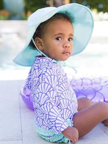 Image of RuffleButts Baby-Girls Sun Hat Floppy Wide Brim UPF 50+ - Baby Sun Hat with Sun Protection