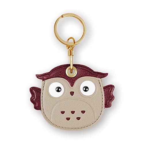 Image of Leather Keychain Case Holder Compatible with Apple AirTag, GPS Airtag Keychain Finder Tracker with Key Ring, Anti-Scratch Protective Air Tag Cover | Leather