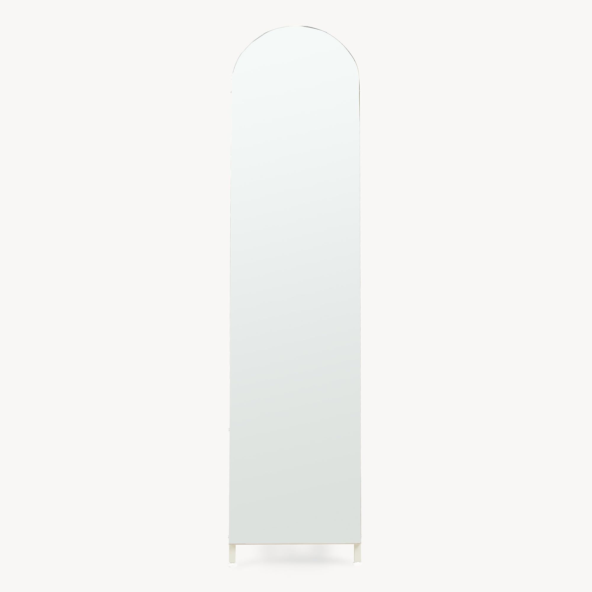 [en.casa] Espejo de Pie y Perchero Frenraby Mueble de Salón con Espejo de Cuerpo Entero 2 en 1 con Estantes y Barra para Colgar Ropa Dormitorio Vestidor Entrada Metal 165 x 40 x 35 cm - Oatmeal