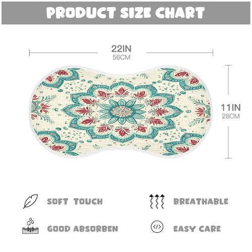 Beautiful Mandala Burp Cloths Cotton Baby Washcloths,Large 22x11in Burping Cloth Absorbent and Soft for Newborn Baby Boys and Girls,2 Pack4