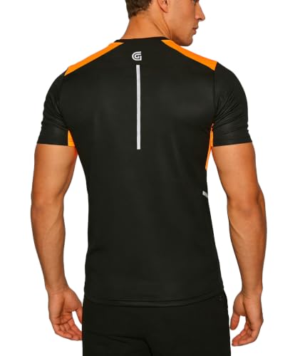 GEEK LIGHTING Men’s Workout Shirts Quick Dry Moisture Wicking Short Sleeve Round Neck Lightweight Reflective T Shirts Black - image 2