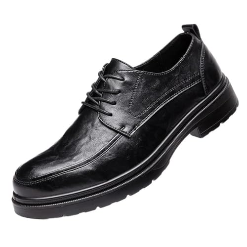 Men's Classic Leather Dress Shoes Slip-On Business Walking Summer Lace Up Platform Oxford Shoes