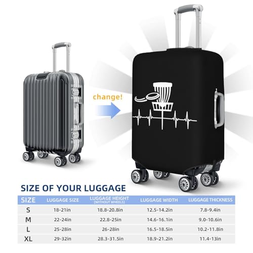 Heartbeat Disc Golf Luggage Cover Elastic Washable Luggage Cover Scratch Resistant Travel2