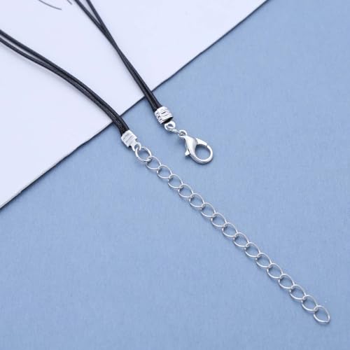 Inilbran Boho Geschichtetes Leder Choker Halskette Schwarzes Leder Cord Choker Halskette Blau Türkis Stein Halskette Vintage Kurzes Schwarzes Halsband Halskette Für Frauen
