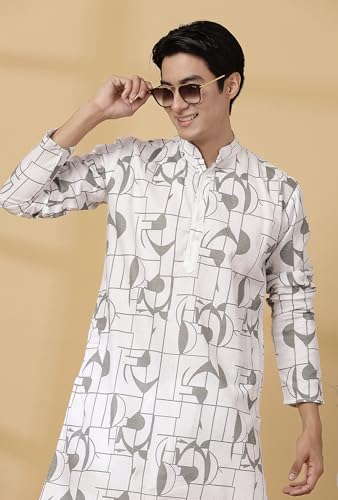 Image of Majestic Man Men's Cotton Regular Fit Casual Kurta