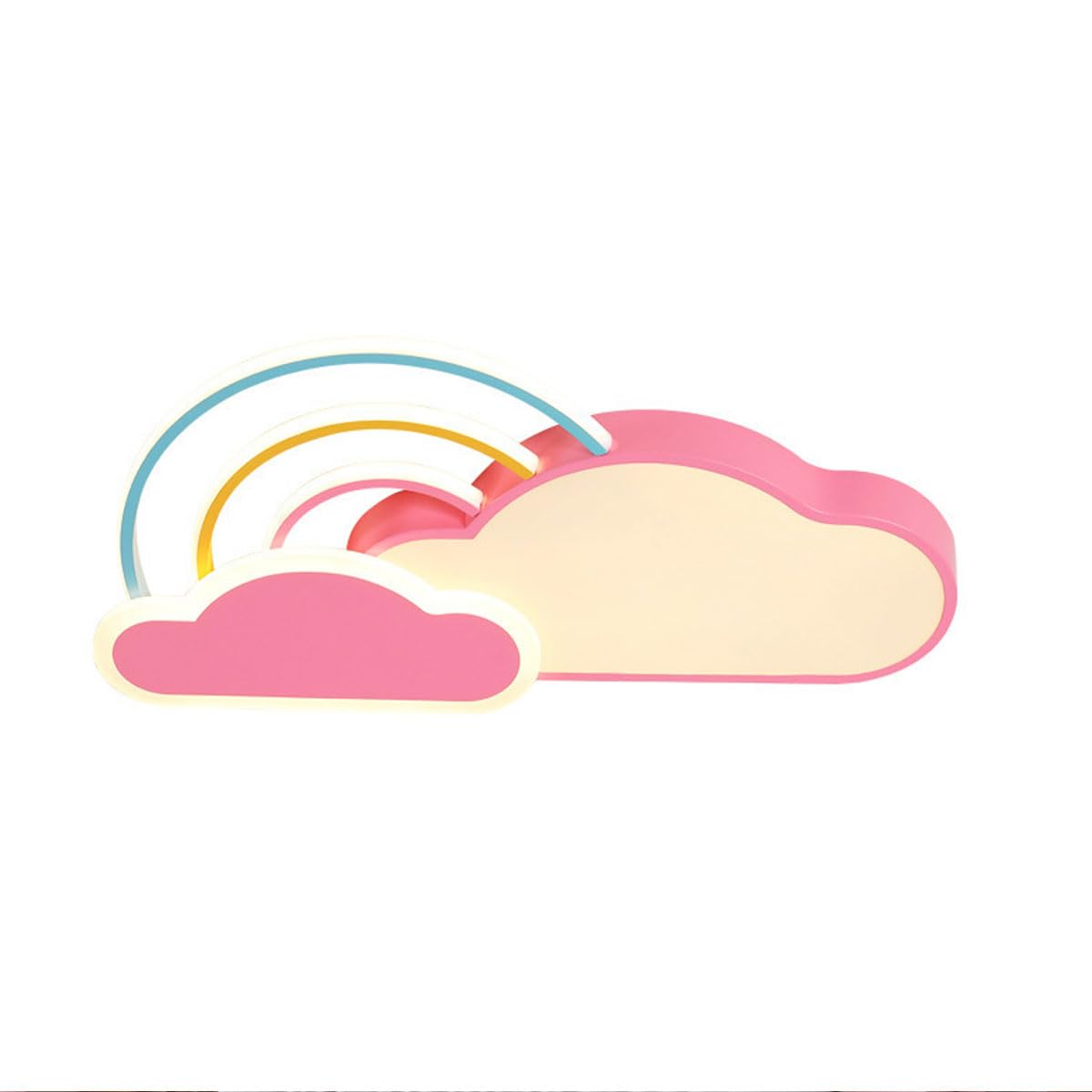 Plafonnier nuage acrylique plat à éclairage LED rose doux - 8
