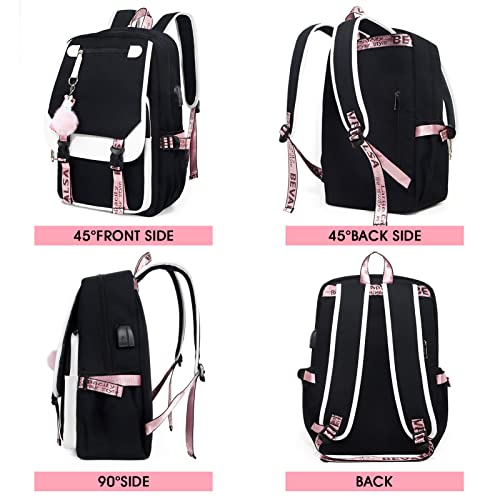 Bevalsa School Backpack For Girls, Girls Backpack With Lunch Box, Bookbag For Girls Kids Elementary Middle High School College Student 21L Casual Daypack Children Schoolbag With Usb Charging Port (White) #TOP4