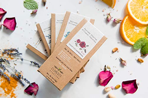 Elements Truffles Sampler Pack -Heavy Metal Tested- Dairy Free, Gluten Free, Non-Gmo, Raw & Organic Chocolate - Ayurveda & Paleo Healthy Chocolate Bar - Raspberry, Orange, Sea Salt, Lavender & Rose #TOP4