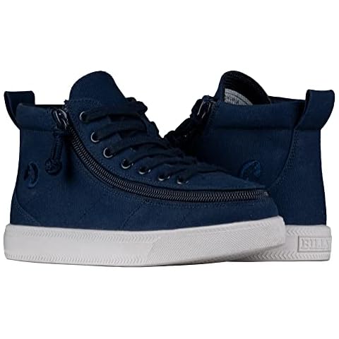 Billy Adaptive Footwear for Kids, High Top Canvas Shoes with Wrap-Around Zipper Closure for Children with Special Needs & Mobility Issues, Wide Navy Cover
