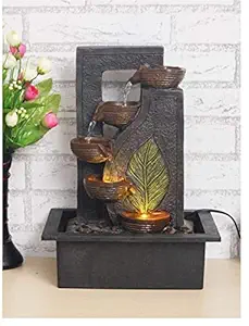 Arjun Step 5 Table Top Water Fall Fountain with Indoor Outdoor LED Lights Home Decor Decoration Gift Gifting Items [A2] (Multi_7)