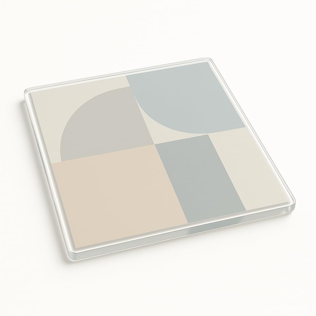 The Plum Penguin Nordic Calmness Minimalist Acrylic Coaster Gift - Scandinavian Design, Desk Accessory, Home Decor
