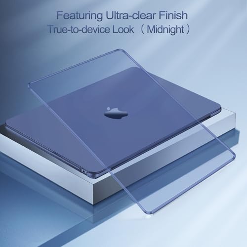 Image of MOSISO Compatible with MacBook Air 13 inch Case M5 2026 M4 2025 M3 M2 2024-2022 A3449 A3240 A3113 A2681,Hard Shell&Keyboard Cover&Screen Film&Pouch for MacBook Air 13.6 inch Case, Crystal Midnight
