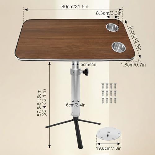Mesa Plegable Estable de Aluminio Ajustable para Evitar Derrames en Viajes 5