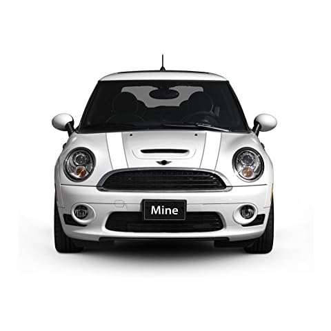 The Pixel Hut gs00076 White with Silver Border Hood Stripes for MINI Cooper and S R56 (2007-2013) Cover
