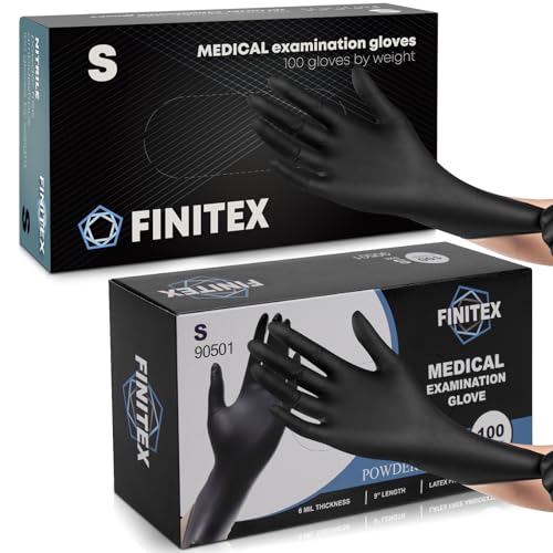 Image of FINITEX Nitrile Disposable Gloves-Black, 5mil, 100PCS and 6mil, 100PCS