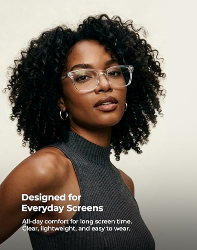 Image of TIJN Premium Blue Light Blocking Glasses for Women Men Computer Gaming Use | Square TR90 Frame Nerd Eyeglasses Anti Blue Ray with Red, Orange, Clear Lens for Computer, Phone, TV and Evening Screen Use