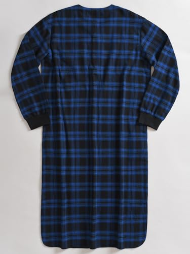 Esenchel Men's Cotton Flannel Nightshirt with Pockets2