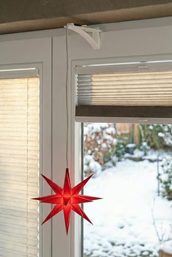 Generisch Fensterdekorationshalter mit Kabelführung Weiß für Herrnhuter Sterne und Weihnachtsdekoration