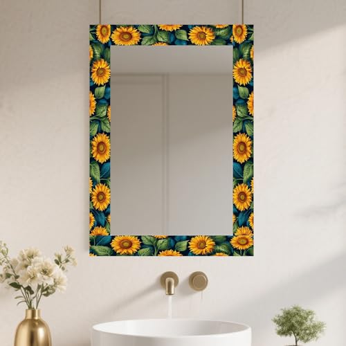 Image of Nuxovilar Sunflower Floral Peel Stick Wall Border PVC 3.94x16.4'