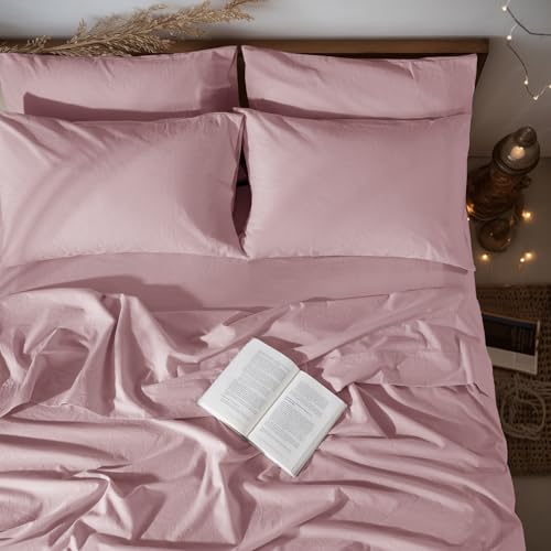 Image of LBRO2M 100% French Pure Linen Sheet Set 6Pcs, 16 inch Deep Pocket Cal King