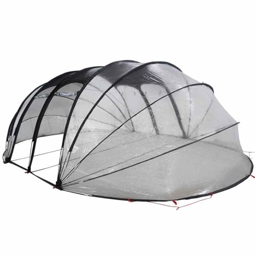 vidaXL Dôme de Tente de Piscine Transparent 640 x 432 x 205 cm PVC, Tente Waterproof pour Le Jardin et terrasse, Protection Piscine, abri Facile à Installer,...