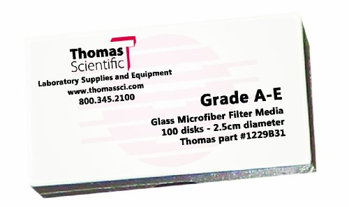 Image of Thomas AE2400 Borosilicate Glass Microfiber Filter, 1 Micron, Fast Flow, Grade A-E, 2.4cm Diameter (Pack of 100)