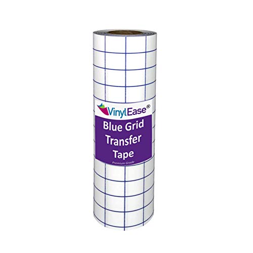 Vinyl Ease 12 inch x 30 feet roll of Clear Vinyl Transfer Tape with Grid is a Medium Tack Adhesive, 1 INCH Grid. Works with a Variety of Vinyl. Great for Decals, Signs, Wall Words and More V0840