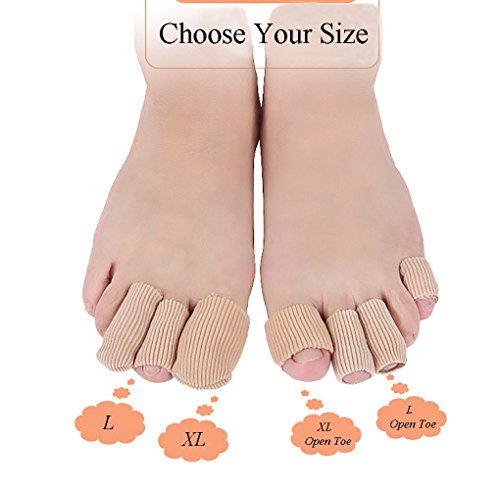 Makhry 4Pcs Toe Protectors Gel Toe Caps Silicone Toe Covers Close Finger Toe Sleeve Tubes To Prevent Pain From Corn, Callus, Blisters(L) #TOP6