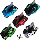 IgnatGames Dart Flights and Accessories – 18/30 GlideXPro 130 Micron Flights in Various Shapes and 6 Flight Protectors