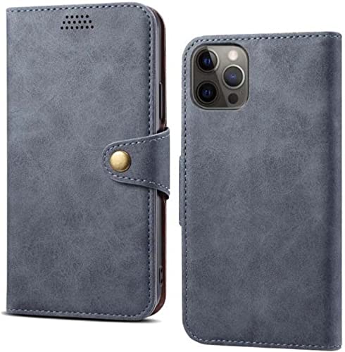 Étui portefeuille iPhone 14 Pro Max étui à rabat résistant aux chocs gris de 6,7 pouces 2022