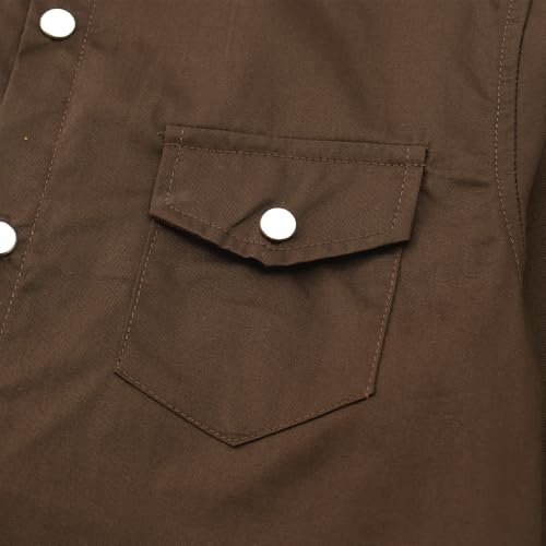 Image of Spring&Gege Boys' Long Sleeve Western Cowboys Pearl Snap Button Down Shirts (5-14 Years)