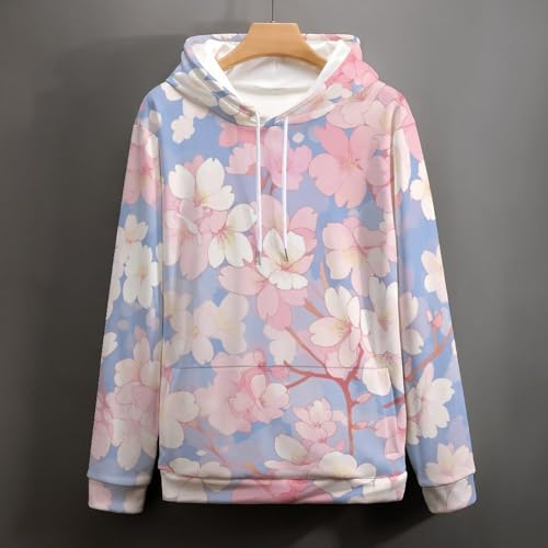 Sweatshirt Pullover Fleur de Cerisier avec Finitions Soignées et Capuche Douce - 5