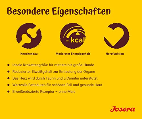 JOSERA Optiness (1 x 15 kg) | Adult | Premium Trockenfutter für ausgewachsene Hunde | Lamm & Geflügel | eiweißreduziert & ohne Mais | weizenfrei | wertvolle Fettsäuren | Hundefutter | 1er Pack
