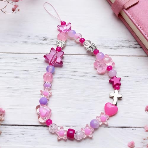 Image of Beaded Camera Wrist Strap Cute Digital Camera Charm Lanyard, Phone Wristlet Charms, Phone Chain for Camera