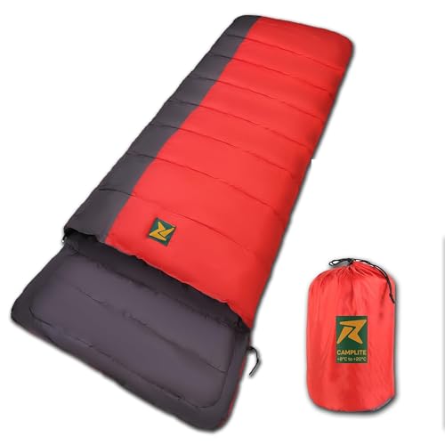 Image of Rocksport Camplite +8C to +20C Rectangular Shape Sleeping Bag for Camping, Hiking, Indoor & Outdoor,Warm Sleep Bag (Red /Grey STR)