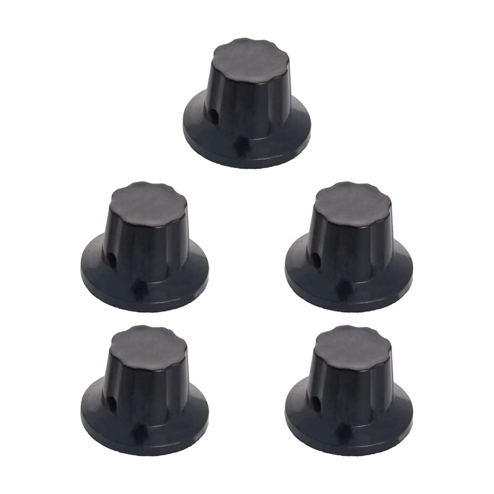 Heyiarbeit 20 Pcs 6mm Potentiometer Volume Control Knobs Insert Shaft Plastic K7-1 Cap Black