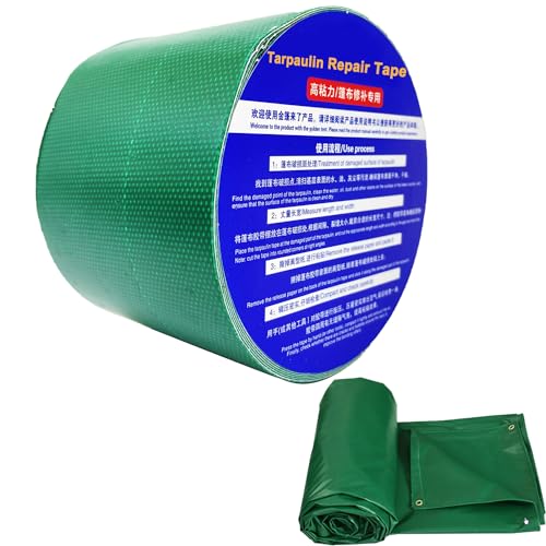 KAIHENG Cinta de reparación de Lona, 8cm x 5m,Cintas Adhesivas, Cinta de Montaje de Alta Resistencia, Impermeable,Resistente, para Coche, Barco, camión, Techo, Camping (Verde)