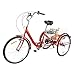 SailorMoon Triciclo para Adultos de 24 Pulgadas, 6 velocidades 3 Ruedas, Bicicleta para Adultos 3 Ruedas, triciclos, con Cesta para Personas Mayores y Mujeres, Altura Ajustable, Color Rojo