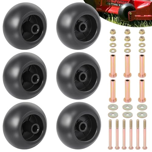 CheeMuii 6 Pack Lawn Mower Deck Wheel Kit Heavy-duty Mower Anti Scalp Deck Wheels Replace for Bad Boy 022-5234-98 Replace for Exmark 103-4051 103-7263 Etc