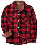SANGTREE Camisas casuales de franela a cuadros de manga larga para hombres y niños, 3 meses - hombres 9XL, Shacket-red Black, Small