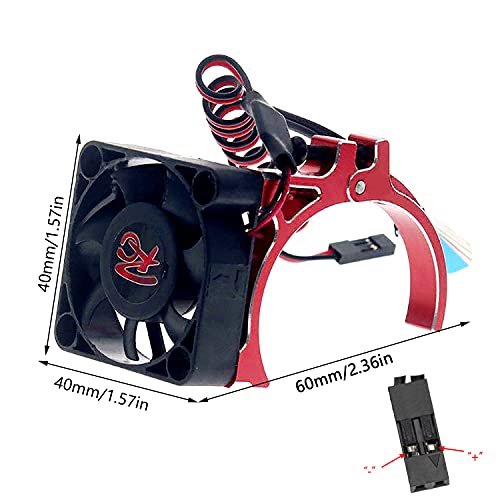 Kwbrc 42Mm Rc Motor Fan Rc Cooling Fan Motor Metal Rc Model Cooling Fan Rc Heat Sink Fan Rc Electric Motor Heat Sink For 1515/1512/4268 /Tenshock 812 Motor Of Rc Model Car (Red) #TOP2